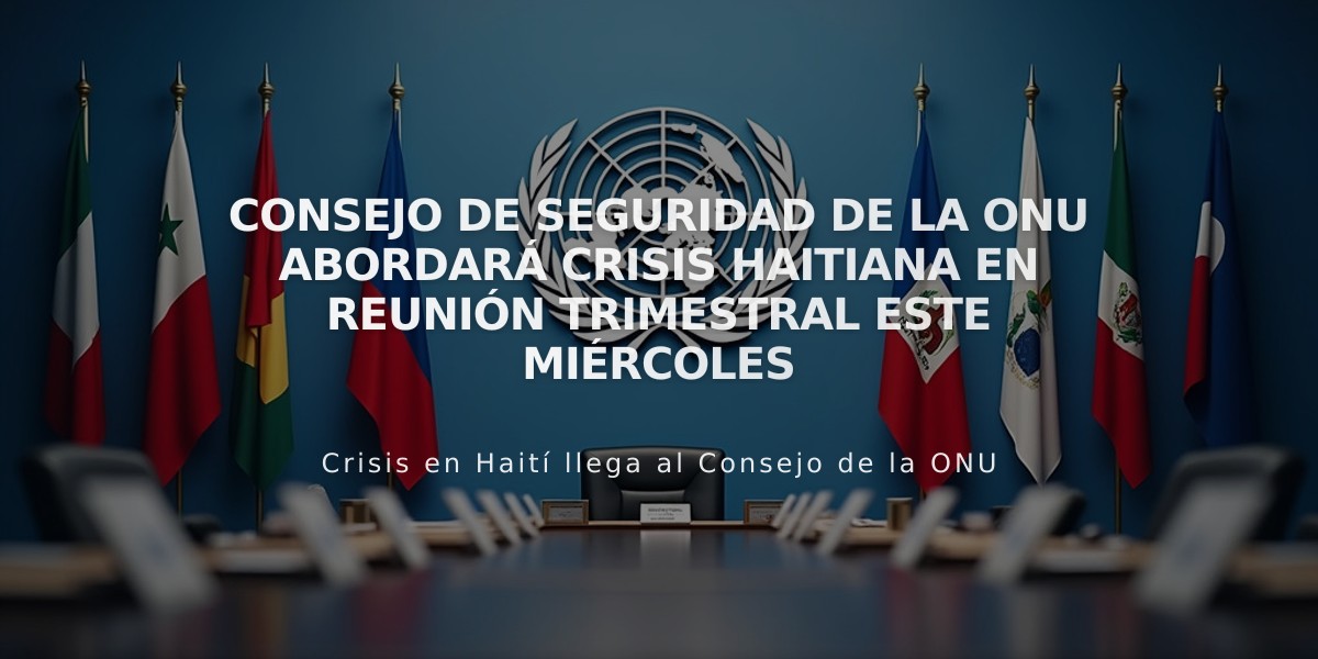 Consejo de Seguridad de la ONU abordará crisis haitiana en reunión trimestral este miércoles