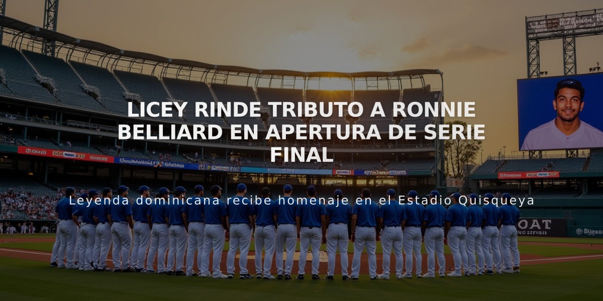 Licey rinde tributo a Ronnie Belliard en apertura de Serie Final