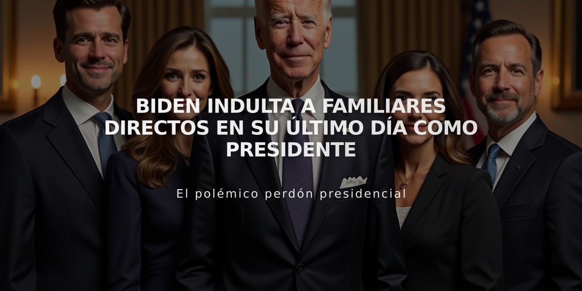 Biden indulta a familiares directos en su último día como presidente