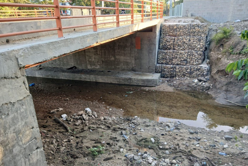 Puente sobre arroyo en bosque