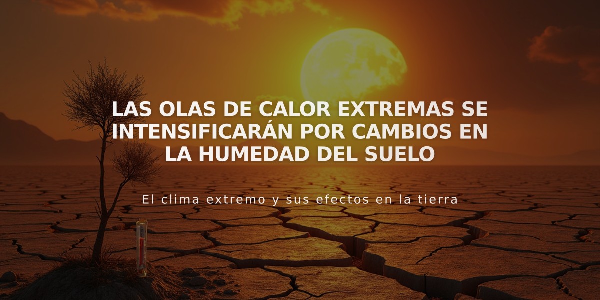 Las olas de calor extremas se intensificarán por cambios en la humedad del suelo