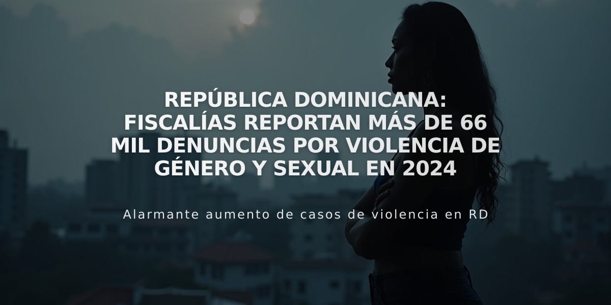 República Dominicana: Fiscalías reportan más de 66 mil denuncias por violencia de género y sexual en 2024