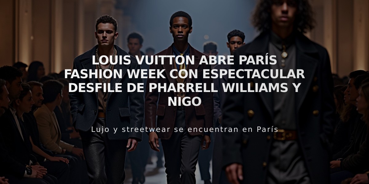 Louis Vuitton abre París Fashion Week con espectacular desfile de Pharrell Williams y Nigo