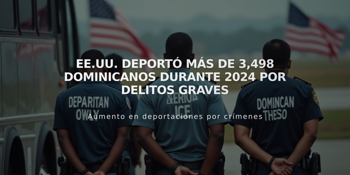 EE.UU. deportó más de 3,498 dominicanos durante 2024 por delitos graves