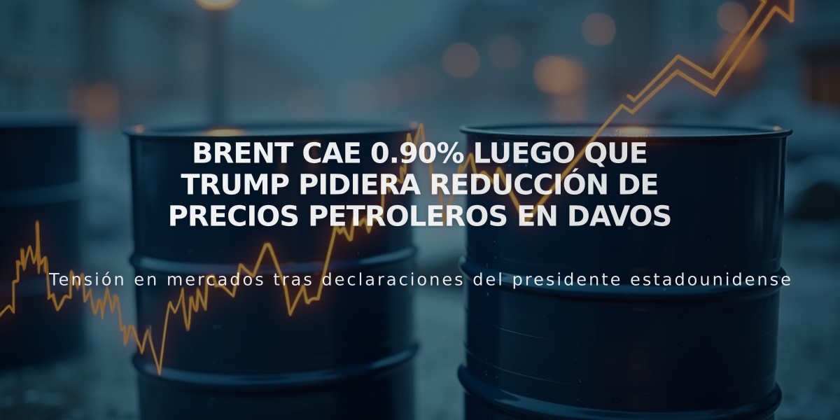 Brent cae 0.90% luego que Trump pidiera reducción de precios petroleros en Davos