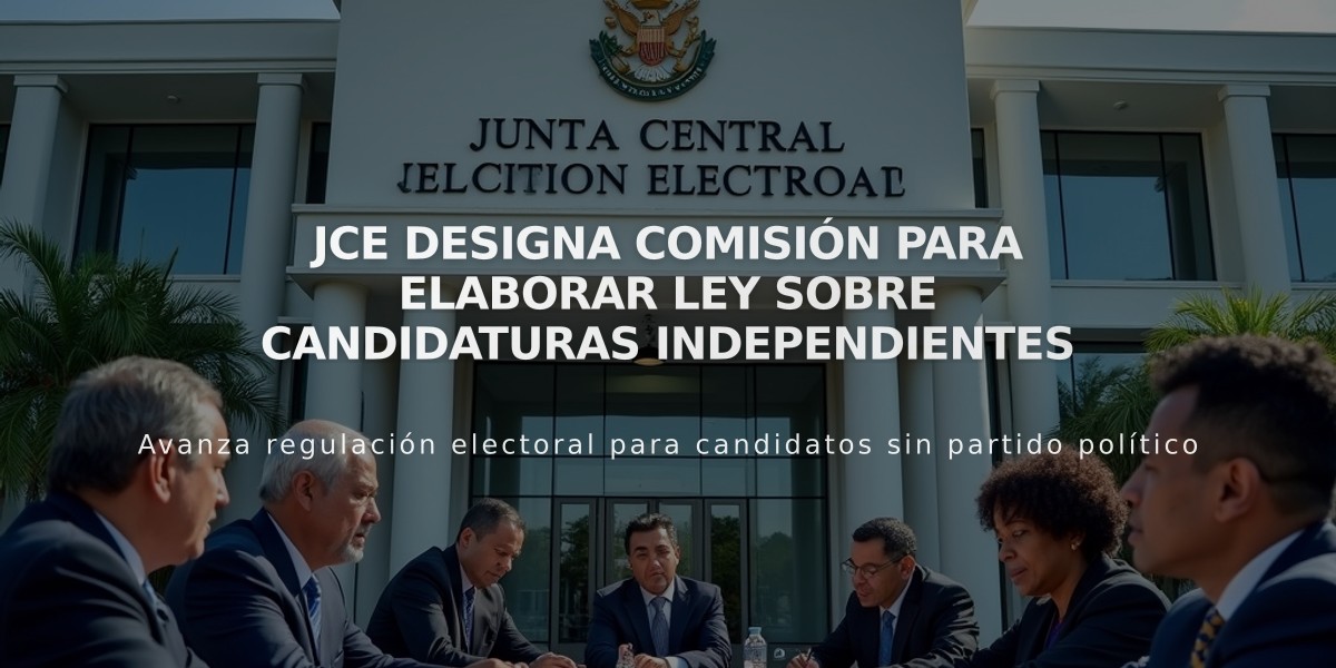 JCE designa comisión para elaborar ley sobre candidaturas independientes