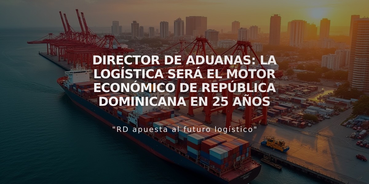 Director de Aduanas: La logística será el motor económico de República Dominicana en 25 años