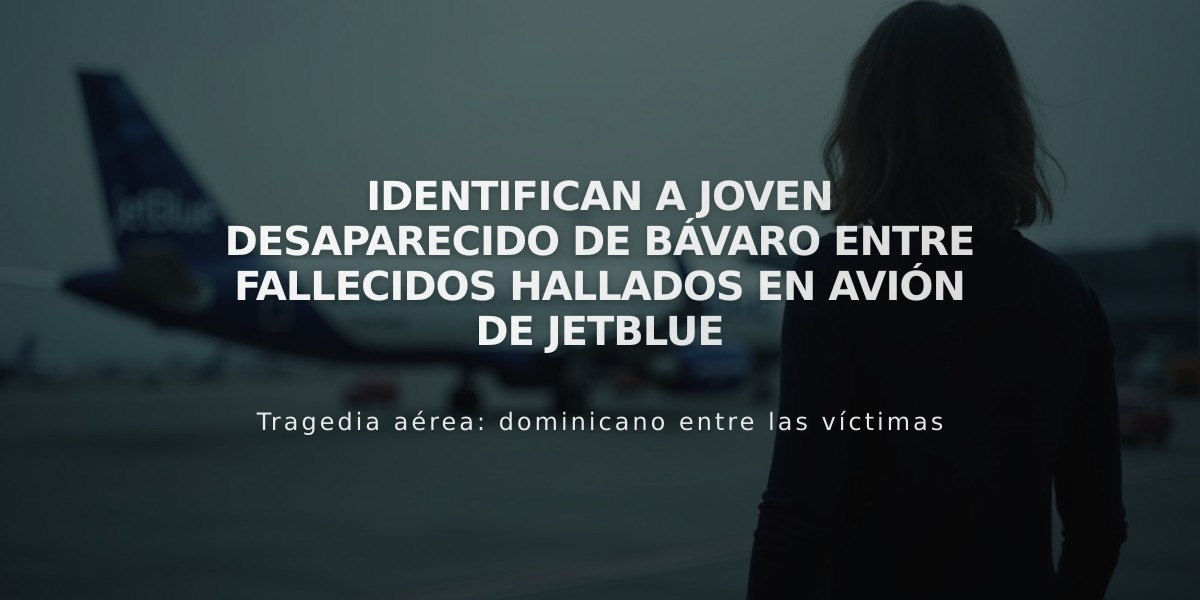 Identifican a joven desaparecido de Bávaro entre fallecidos hallados en avión de JetBlue