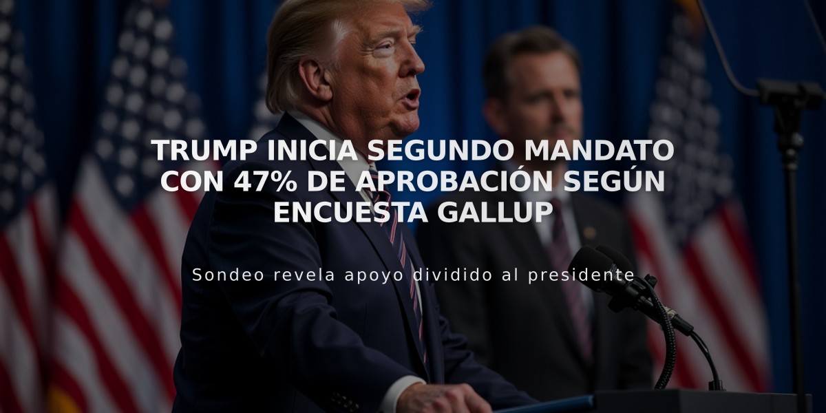 Trump inicia segundo mandato con 47% de aprobación según encuesta Gallup