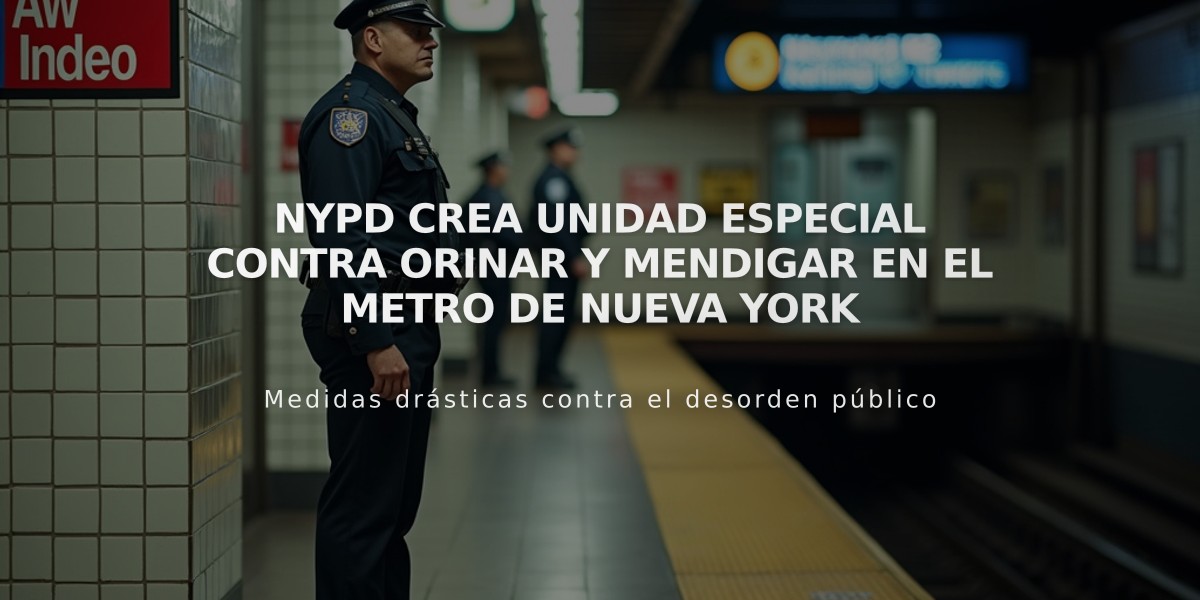 NYPD crea unidad especial contra orinar y mendigar en el metro de Nueva York