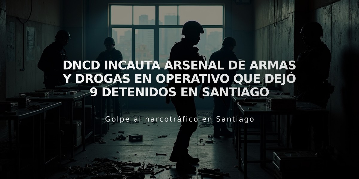 DNCD incauta arsenal de armas y drogas en operativo que dejó 9 detenidos en Santiago