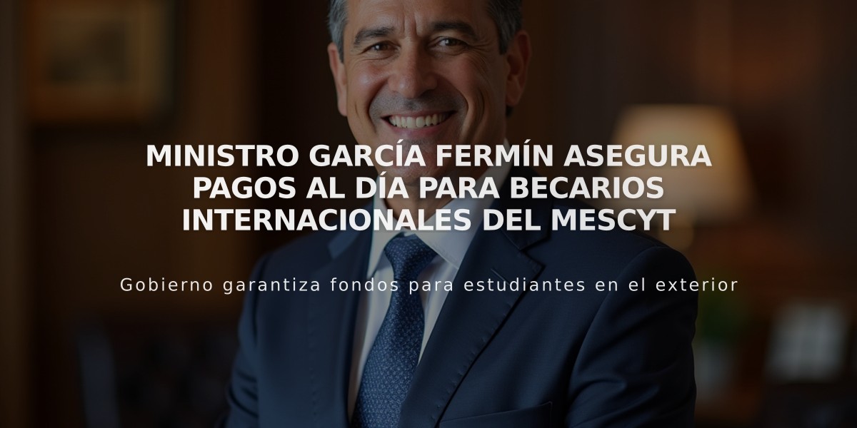 Ministro García Fermín asegura pagos al día para becarios internacionales del Mescyt