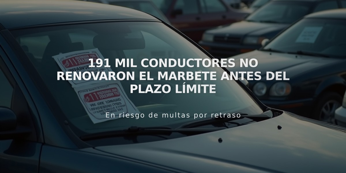 191 mil conductores no renovaron el marbete antes del plazo límite