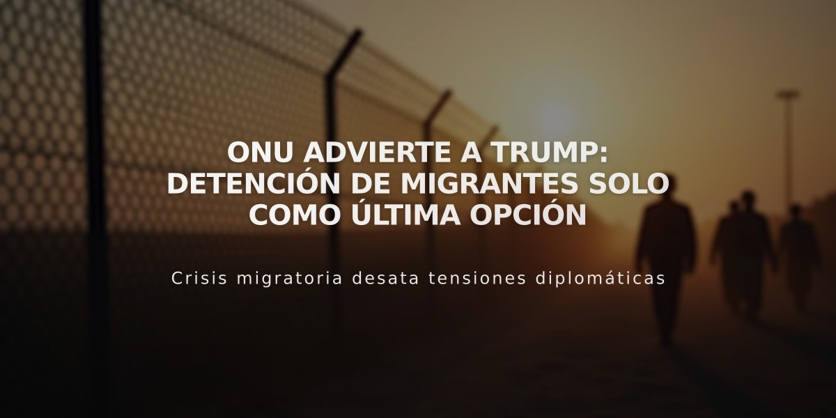 ONU advierte a Trump: Detención de migrantes solo como última opción