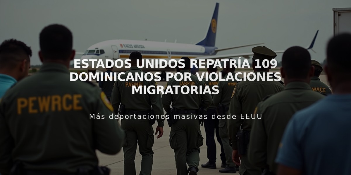 Estados Unidos repatría 109 dominicanos por violaciones migratorias