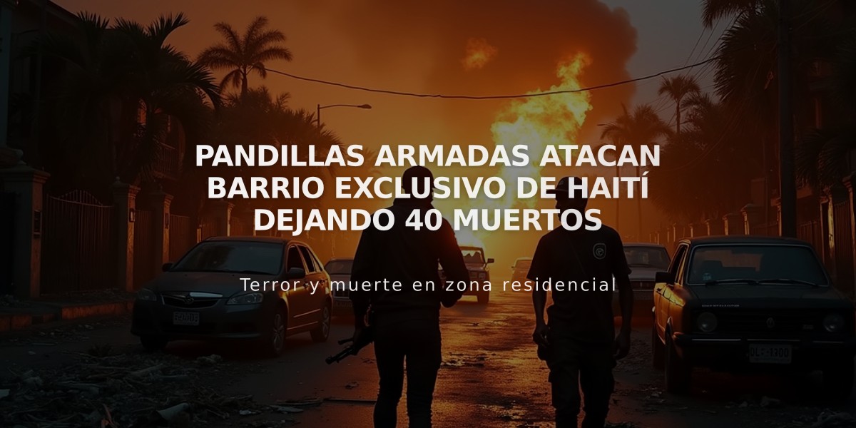 Pandillas armadas atacan barrio exclusivo de Haití dejando 40 muertos