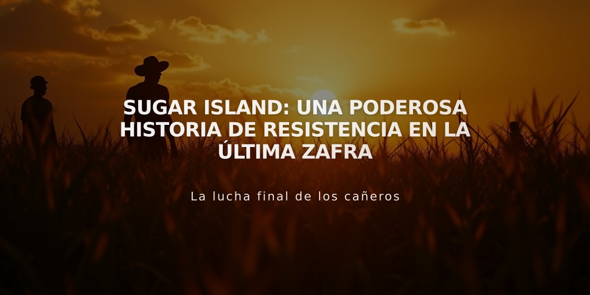 Sugar Island: Una Poderosa Historia de Resistencia en la Última Zafra