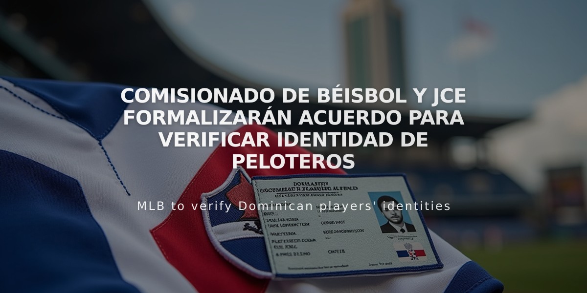 Comisionado de Béisbol y JCE formalizarán acuerdo para verificar identidad de peloteros