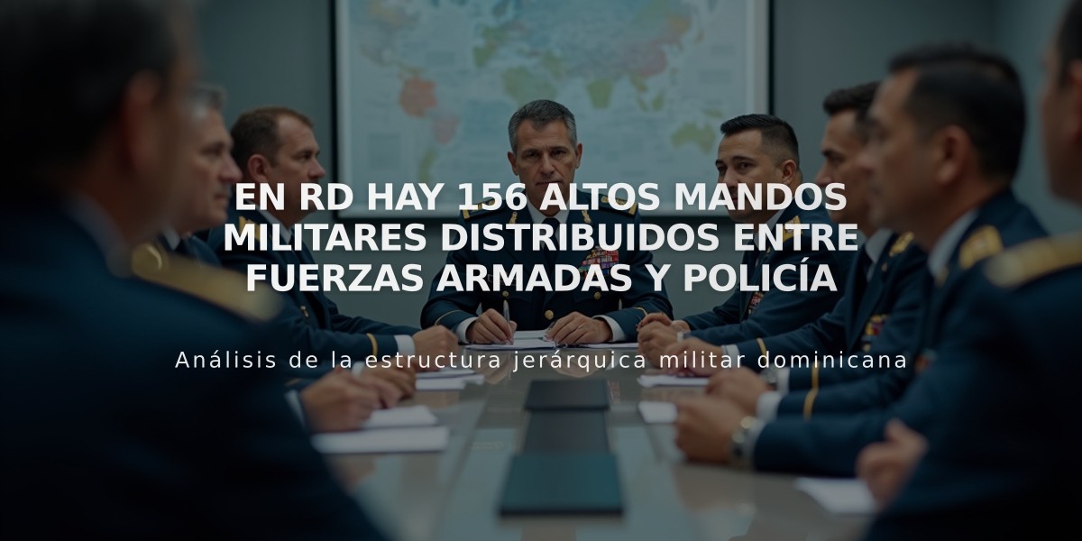 En RD hay 156 altos mandos militares distribuidos entre Fuerzas Armadas y Policía