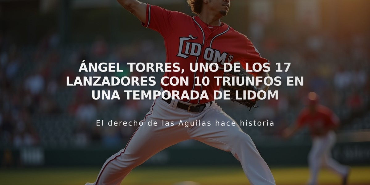 Ángel Torres, uno de los 17 lanzadores con 10 triunfos en una temporada de Lidom