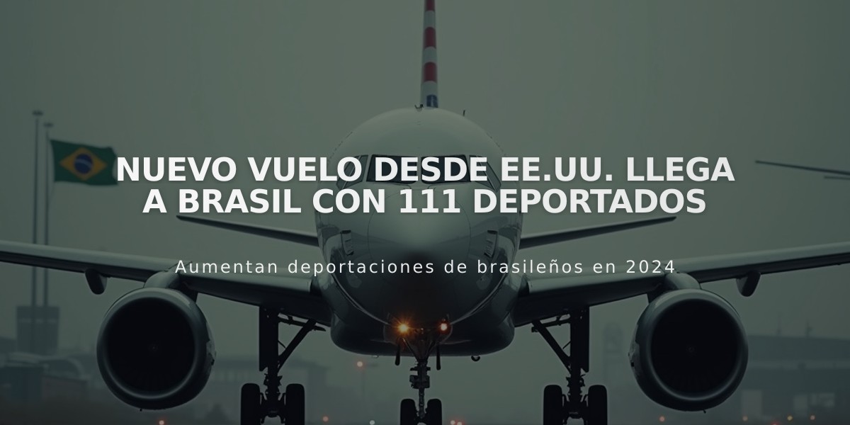 Nuevo vuelo desde EE.UU. llega a Brasil con 111 deportados