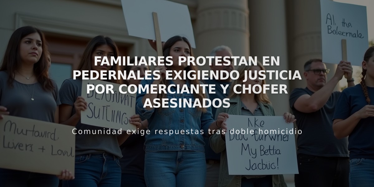 Familiares protestan en Pedernales exigiendo justicia por comerciante y chofer asesinados