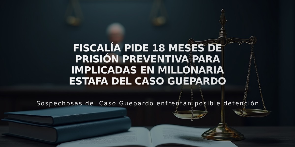 Fiscalía pide 18 meses de prisión preventiva para implicadas en millonaria estafa del Caso Guepardo