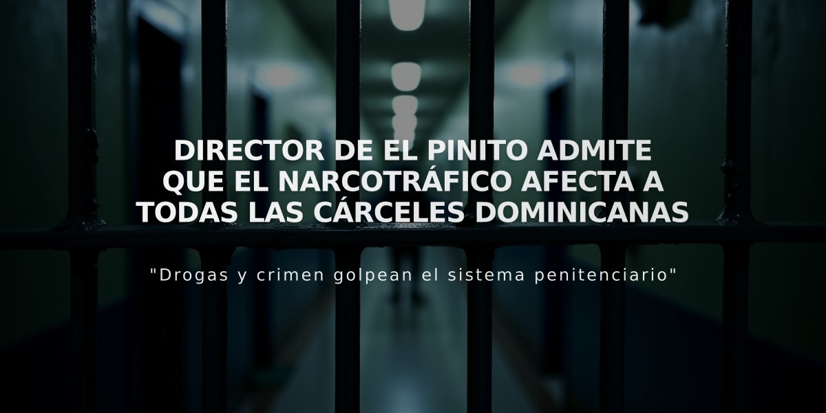 Director de El Pinito admite que el narcotráfico afecta a todas las cárceles dominicanas