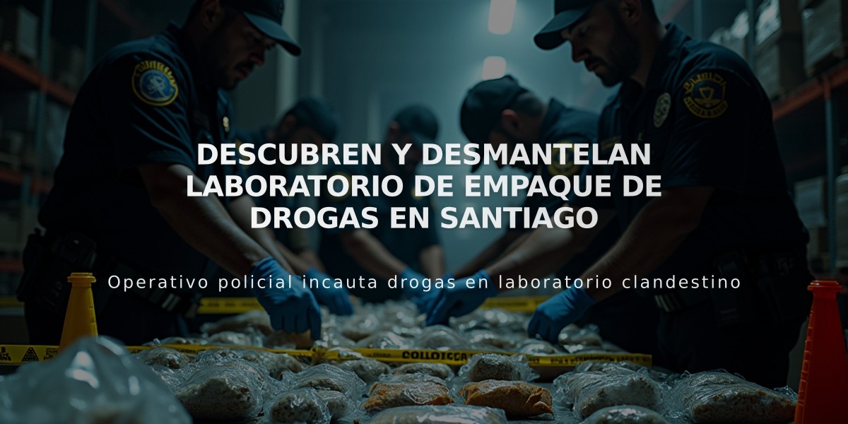 Descubren y desmantelan laboratorio de empaque de drogas en Santiago