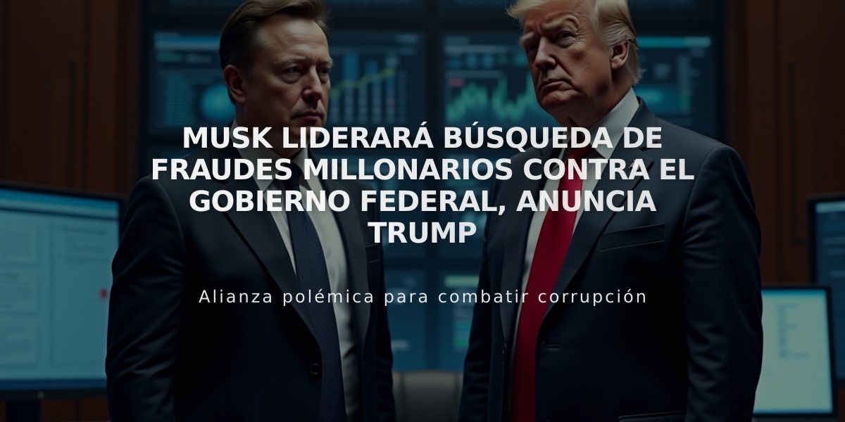 Musk liderará búsqueda de fraudes millonarios contra el gobierno federal, anuncia Trump