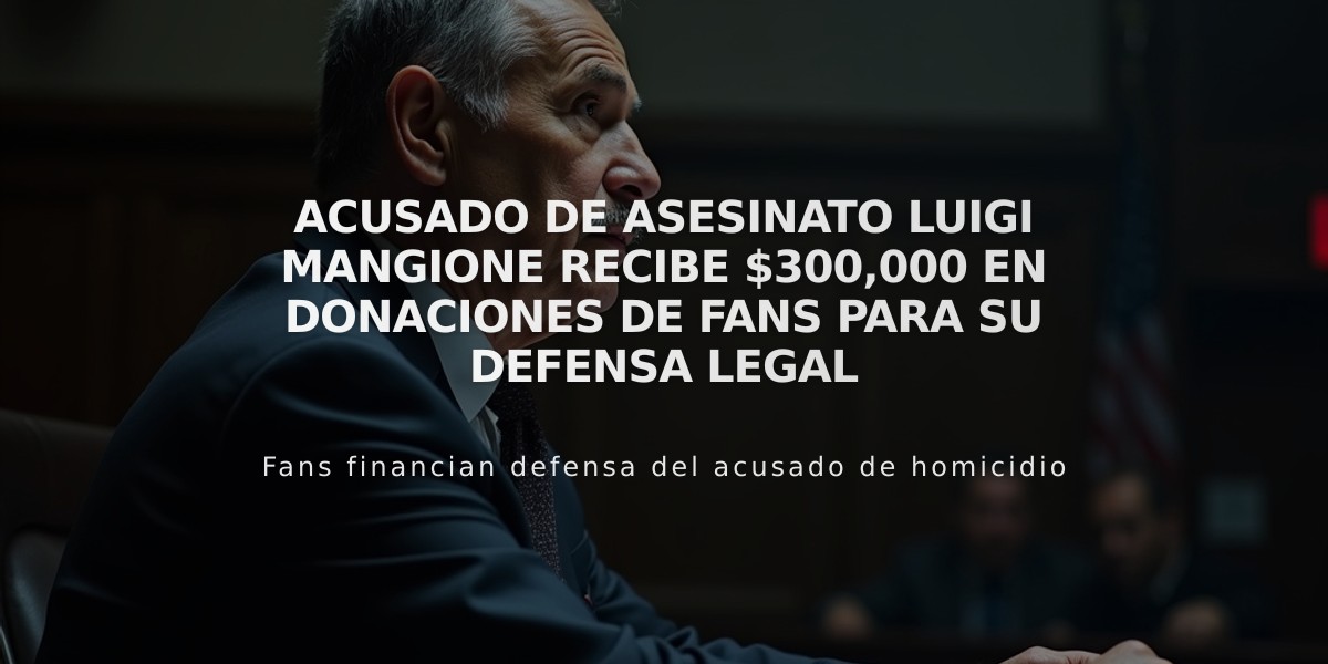 Acusado de asesinato Luigi Mangione recibe $300,000 en donaciones de fans para su defensa legal