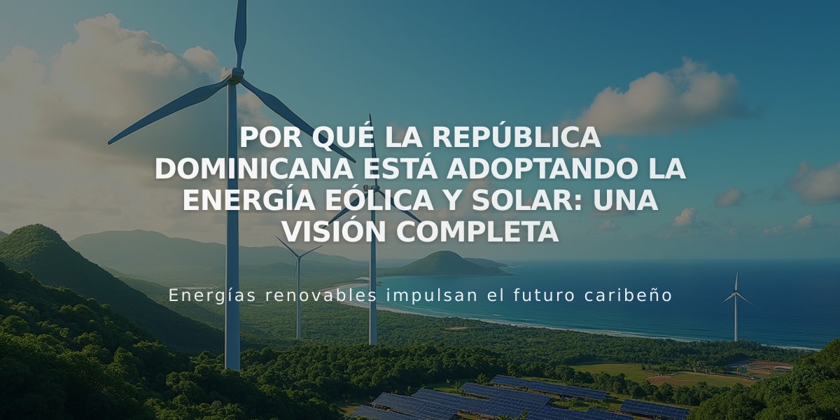 Por qué la República Dominicana está adoptando la energía eólica y solar: Una visión completa