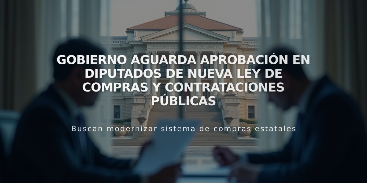 Gobierno aguarda aprobación en Diputados de nueva ley de compras y contrataciones públicas