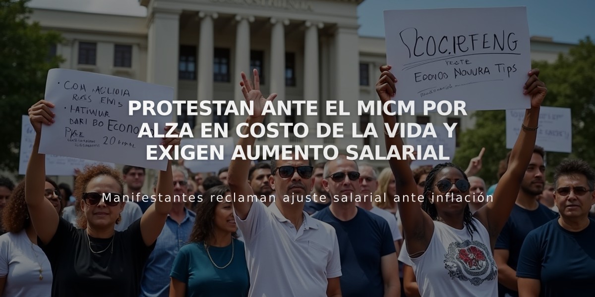 Protestan ante el MICM por alza en costo de la vida y exigen aumento salarial