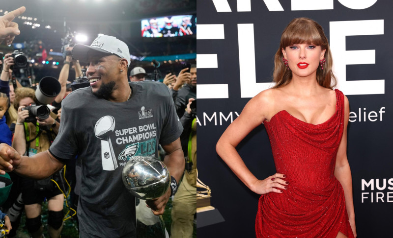 Taylor Swift y Travis Kelce abrazados