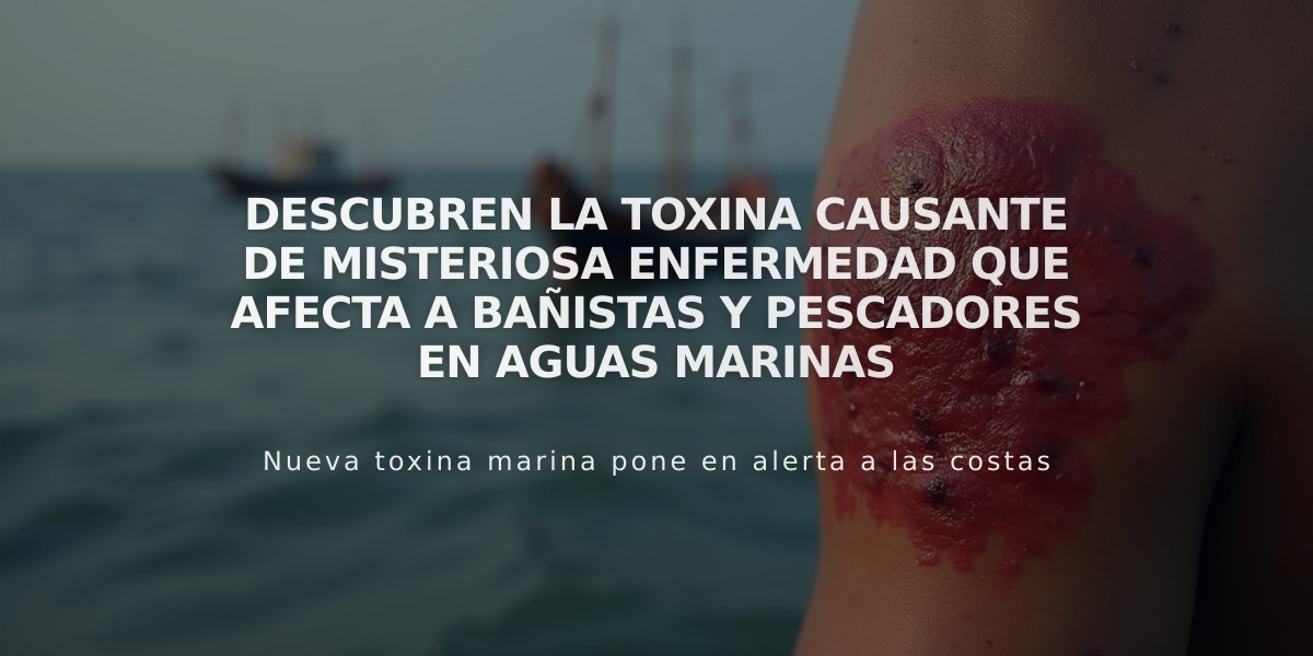 Descubren la toxina causante de misteriosa enfermedad que afecta a bañistas y pescadores en aguas marinas