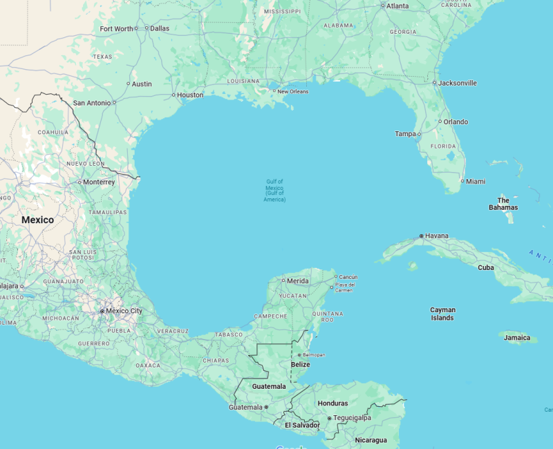 Mapa del Golfo de México