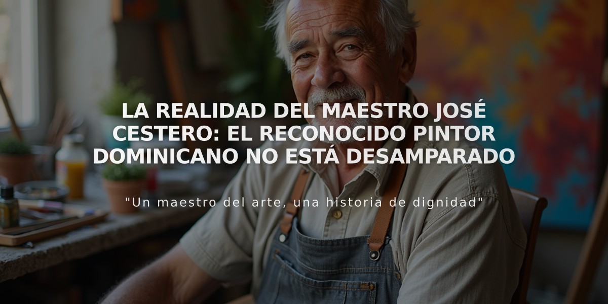 La realidad del maestro José Cestero: El reconocido pintor dominicano no está desamparado