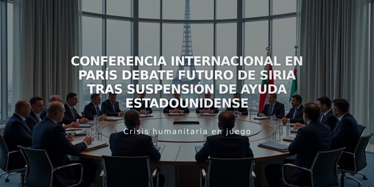 Conferencia internacional en París debate futuro de Siria tras suspensión de ayuda estadounidense