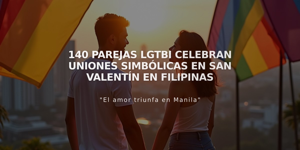 140 parejas LGTBI celebran uniones simbólicas en San Valentín en Filipinas