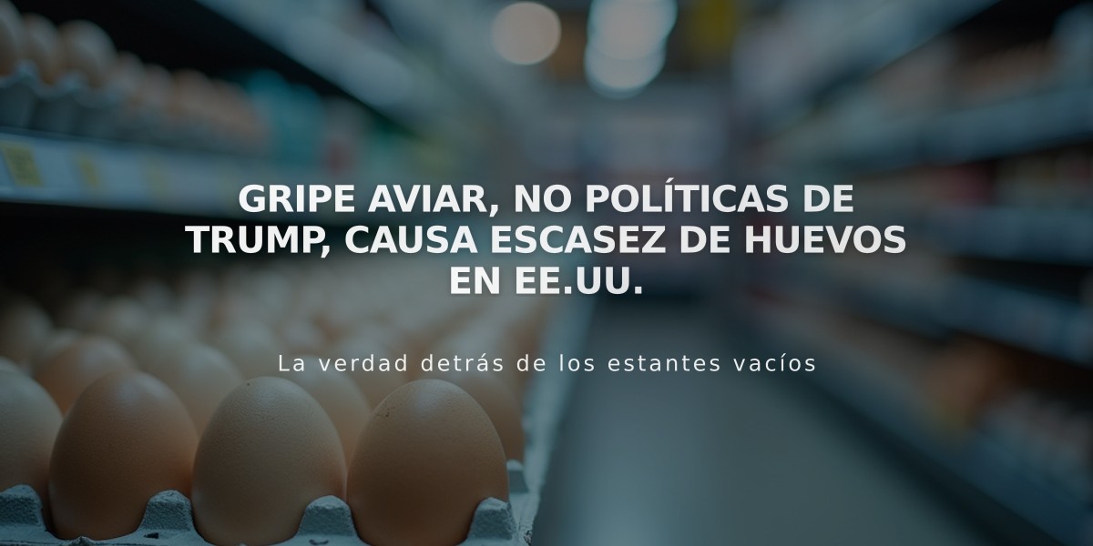 Gripe aviar, no políticas de Trump, causa escasez de huevos en EE.UU.