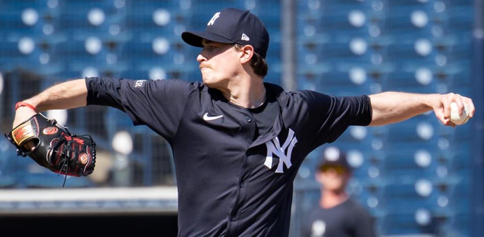 Jugador de Yankees en uniforme