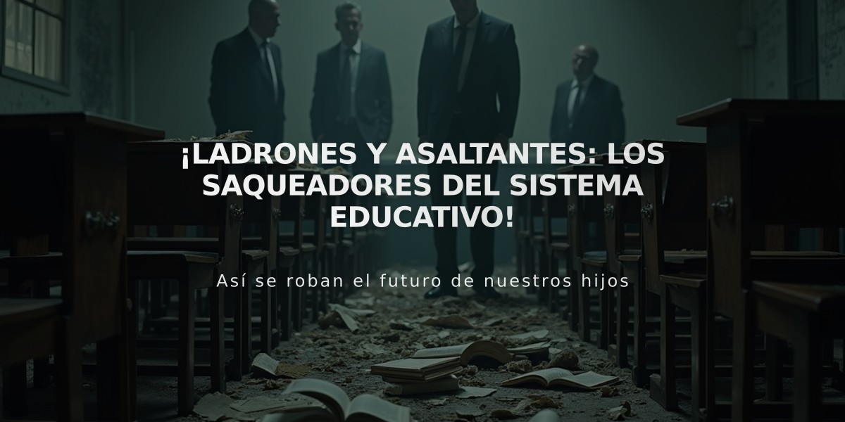 ¡Ladrones y asaltantes: Los saqueadores del sistema educativo!