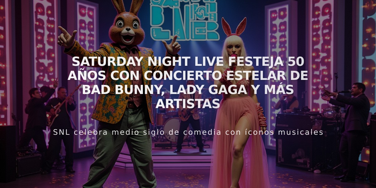 Saturday Night Live festeja 50 años con concierto estelar de Bad Bunny, Lady Gaga y más artistas