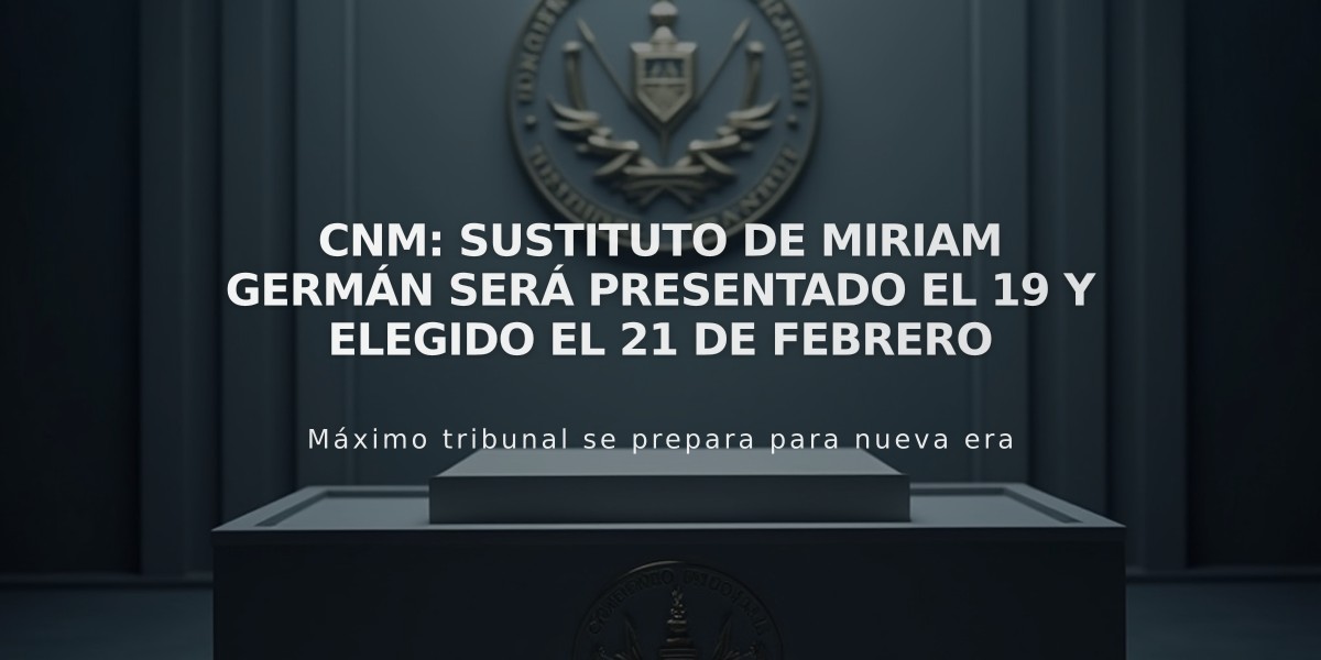 CNM: Sustituto de Miriam Germán será presentado el 19 y elegido el 21 de febrero