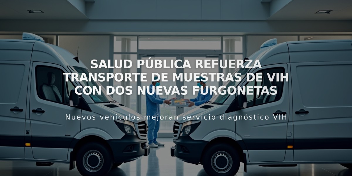 Salud Pública refuerza transporte de muestras de VIH con dos nuevas furgonetas