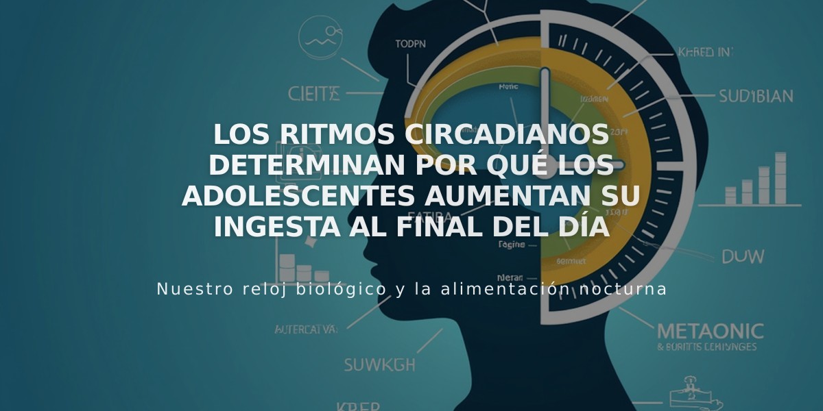 Los ritmos circadianos determinan por qué los adolescentes aumentan su ingesta al final del día