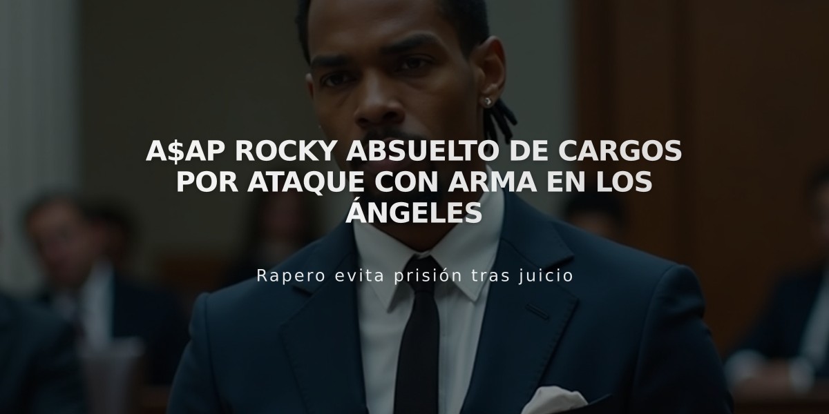 A$AP Rocky absuelto de cargos por ataque con arma en Los Ángeles