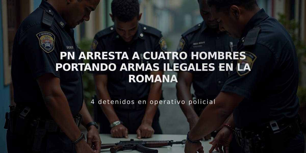 PN arresta a cuatro hombres portando armas ilegales en La Romana