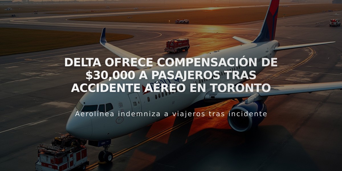 Delta ofrece compensación de $30,000 a pasajeros tras accidente aéreo en Toronto